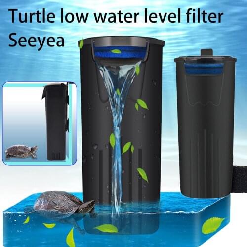 Aquarium Filter Waterfall Pump Low Level Turtle Tank Built In Filter Oxygen Pump Reptile Water Filter Pet Accessories Seeyea