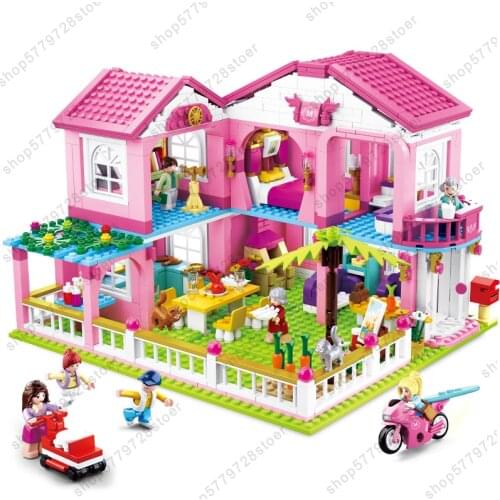 Big Garden Villa House Yacht Ship Castle Model Toys for Girls Gifts Furniture Accessories Villa Doll House Toys Roleplay Toddler
