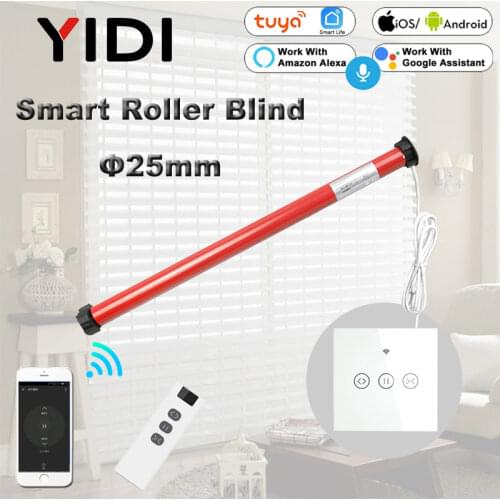25mm Tubular Motor 110V 220V Automatic Electric Roller Blinds Shutter Motor DIY Smart Home Wifi Curtain Switch Tuya Gooogle Home