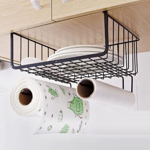 Kitchen Storage Basket Rack Table Wire Mesh Under Shelf Cabinet Organizer Holder