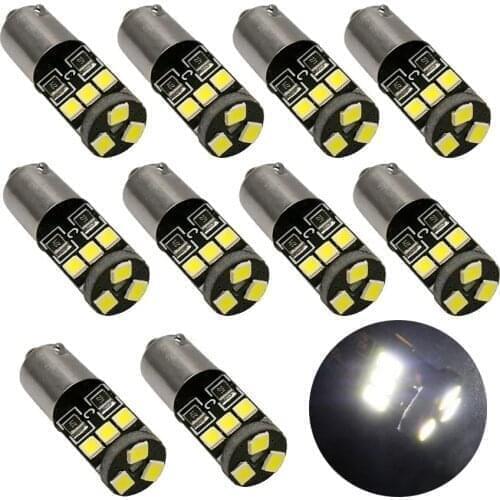 10PCS BA9S T4W H6W 2835 SMD CANBUS White 9 LED Car Wedge Side Dome Map Reading License Plate Parking Light Lamp Bulb 12V