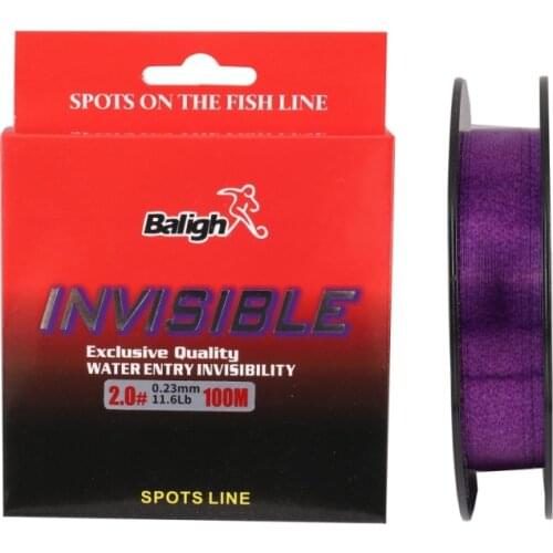 Purple 100M Nylon Fishing Line Fluorocarbon Coated Monofilament Fishing Leader Line Carp Super Strong Durable Fishing Wire