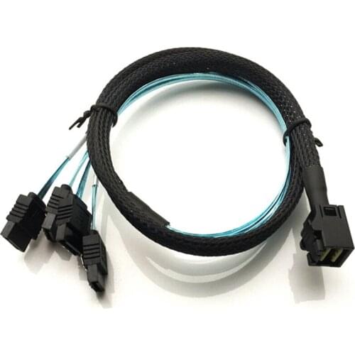 HD Sas Data Transmission Line Mini Sas One Drag 4SATA Drive Line 8643 To 4Sata7p 0.5MSFF-8643 For Controller