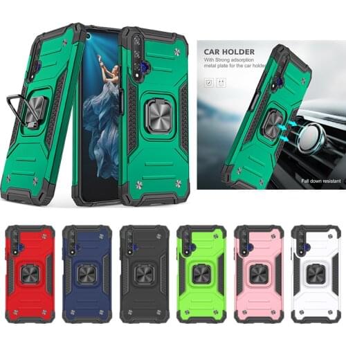 Magnetic Metal Ring Holder Armor Shockproof Case For Huawei Nova 5T Y6 Pro Y9 2019 Y5P Y6P Y7P Y8P TPU Bumper Hard PC Back Cover