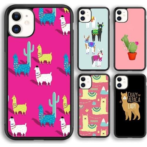 Krajews Llama Alpaca Face Animal Cactus Soft Phone Case For iPhone 5s 6s 7 8 plus X XR XS 11 12 pro max Samsung Galaxy S8 S9 S10