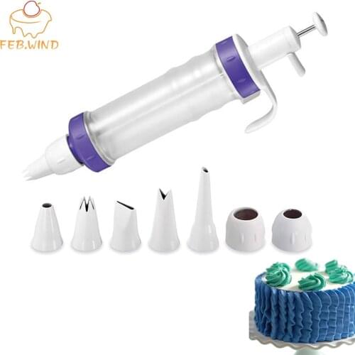 Plastic Dessert Decorator Set Cake Decoration Accessories With Nozzle Cupcake/Cake Icing Piping Tool Decorating Syringe 094