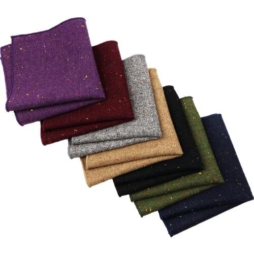 Solid Color Spots Handkerchief Wool Cotton Casual Wedding Accessories Mens Gift Cheap Wholesale Clothes Quality