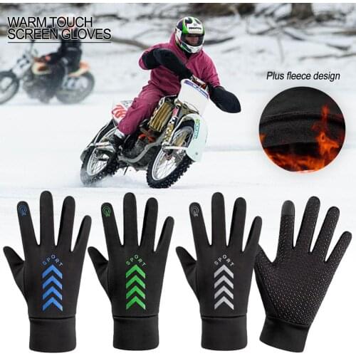 Fall Winter Bike Warm Gloves Anti-slip Cycling Gloves Touchscreen Windproof Riding Full Finger Gloves Outdoor Warm ​Ski Gloves