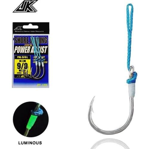 3packs 4X Assist Fishhook Saltwater Jig Hook Fishing Hooks Glow Luminous Sea Boat Fishing Tackle 1/0 3/0 5/0 7/0 9/0 11/0