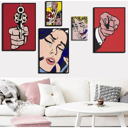 HD Print Roy Lichtenstein Pop Art Work Poster Canvas Painting Modern Living Room Bedroom Home Decor
