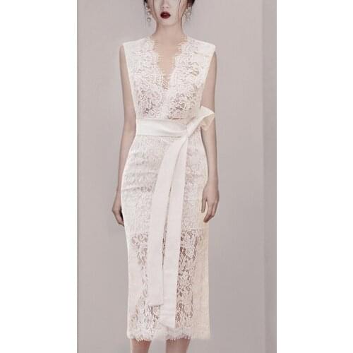 Dresses For Women 2021 Woman Dress Sexy Sleeveless Summer Dress V-Neck Lace Women Dress Z01