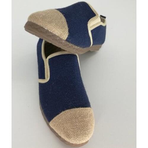 Leisure healty linen shoes men Taijiquan martial arts Unique shoes canvas ox tendon bottom non slip Yoga Fabric shoes