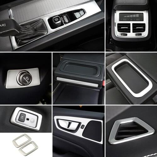 For Volvo XC60 2018-2020 Car Interior Sticker Dashboard Air Conditioner Vent Outlet Frame Gear Shift Panel Reading Light Cover