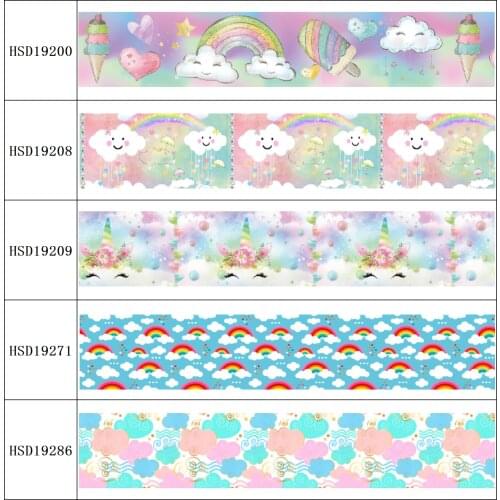 22MM 25MM 38MM 50MM 75mm Printed Pattern on Grosgrain Ribbon for diy ribbon