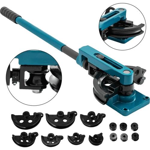 Pipe Tube Bender 0.375 to 1 Inch 10-25mm Manual Tube Bender with 7 Dies Heavy Duty Tube Bender
