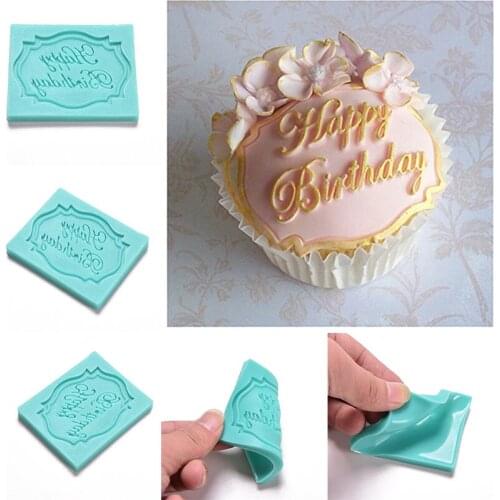 New Happy Birthday Silicone Cake Fondant Mould Chocolate Baking Decoration Mold