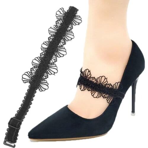 1Pair Lace Sexy Non-Slip Belt Straps Shoe Accessories Adjustable Elastic Band Shoelace For High Heel Shoe Lace