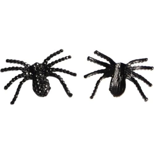 30*20mm flatback rhinestone spider button for Halloween 10PCS BTN-5633