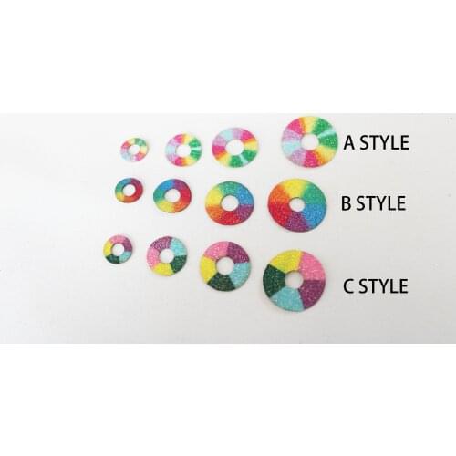 100PCS rainbow glitter fabric 12MM 16mm 20mm 24mm for toy eyes findings(no eyes) size option