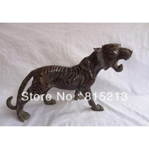 Wang 000178 18" Chinese Zodiac Bronze Animals Sculpture Wealth Ferocious Tiger Statue