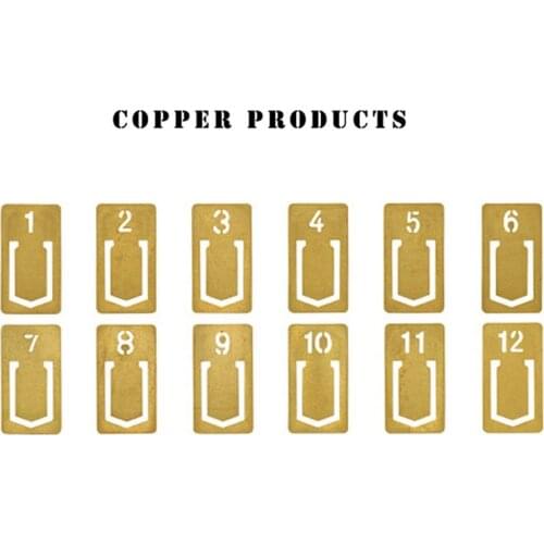 Vintage Copper Bookmark Mini Retro Metal Book Marker For Books Office Accessories School Supplies Stationery Store 12 Pcs Lot
