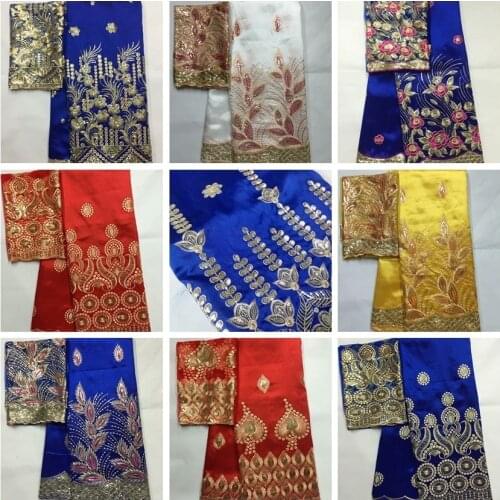 High Quality African George Lace Fabric With Sequins White + Gold Laces For Indian Women Wedding Dress Sewing Nigerian George