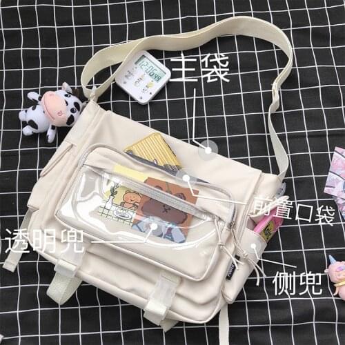 Japanese Ins Jk Transparent Large-Capacity Handbag for Girls Fashion Women Shoulder Messenger Bags Mini Itabag Cosplay Clear Bag