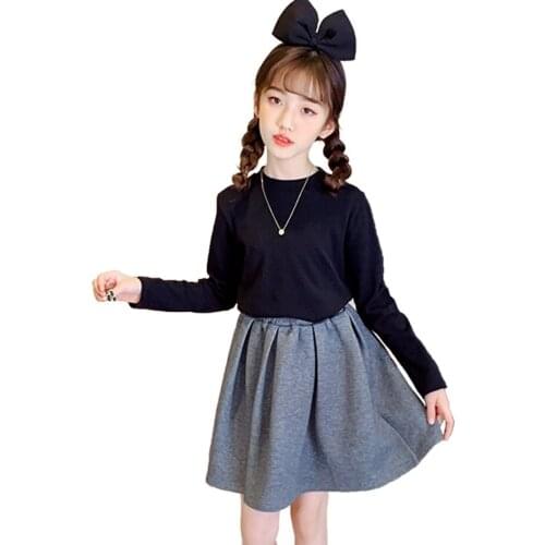 Teen Girls Clothing Tshirt + Skirt Girl Clothes 2021 New Kids Girls Clothes Spring Autumn Childrens Clothes 6 8 10 12 14