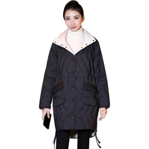 Women Down Jacket Winter new Casual Turtleneck White duck down Coats fashion Single Breasted Long Outwear women