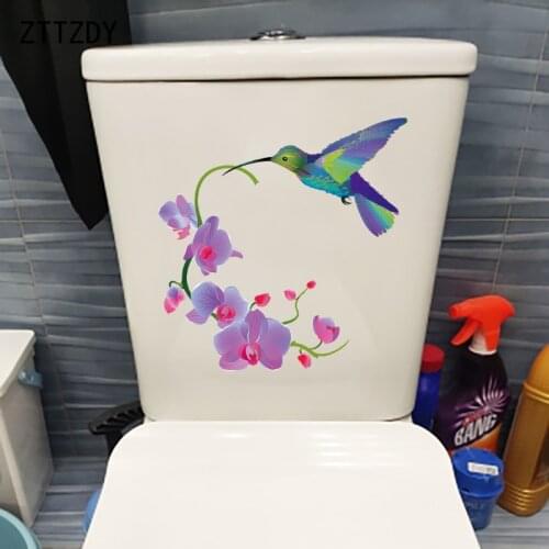 ZTTZDY 23.5×23.3CM Phalaenopsis Creative Home Living Room Wall Decoration Cartoon Toilet WC Sticker T2-1403