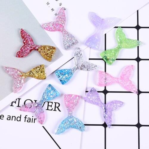 10pcs/lot NEW Cute baby Resin mermaid tail cartoon flatback DIY hair accessories shower decoration Center Crafts