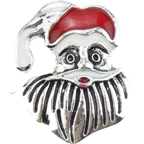 10pcs/lot Mix Christmas Snap Button Jewelry Eagle Santa Claus 18mm Metal Snap Buttons Fit Snap Bracelet Merry Christmas Gift