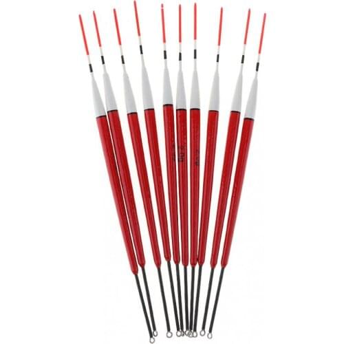 10pcs /lot Red Fishing Floats 2g Lightweight Balsa Wood Buoy Set Professional Fishing Tackle Tools Fishing Float