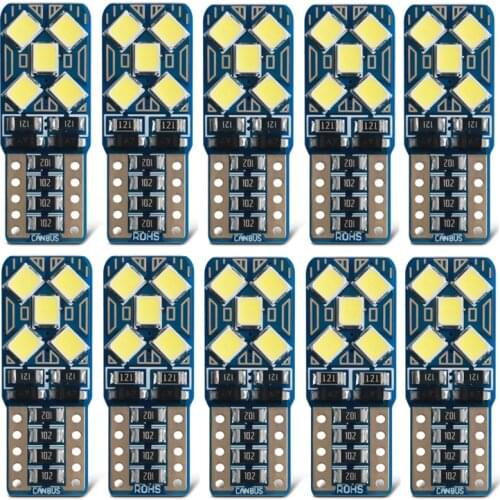 10PCS T10 W5W LED Canbus WY5W Bulbs Error Free 194 168 LED Car Interior Light Clearance Side Marker Auto Lamp Super Bright 12V