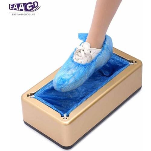 100Pcs Shoe Covers + Shoe Covers Machine, Automatic Boot Shoe Cover Dispenser Dispenser Perfect for Home Shop Office etc