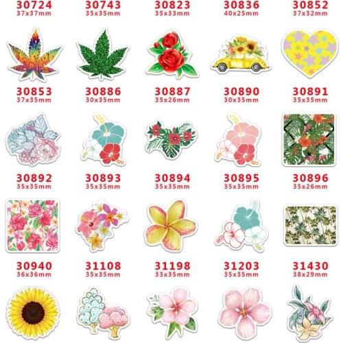 2020 new arrival Free shipping 30 pcs/package printed resin planar flat-back resins for Hair Bow Decoration PR30724