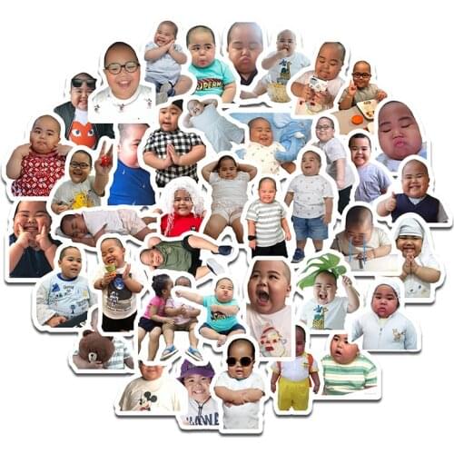40Pcs Foreign Chubby Emoticons Sticker Waterproof For Suitcase Refrigerator Skateboard Car Accessories Sticker