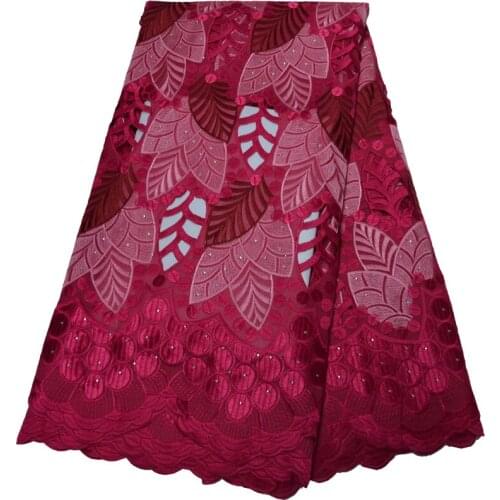 5yards/pc) high quality African hand cut voile lace fabric wonderful embroidered Swiss cotton lace for party dress CLP443