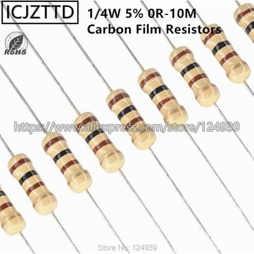 5000pcs/bag 0.25W 5% 1/4W Carbon Film 220K 240K 270K 300K 330K 360K 390K 430K 470K 510K 560K 620K 680K 750K 820K 910K 1M