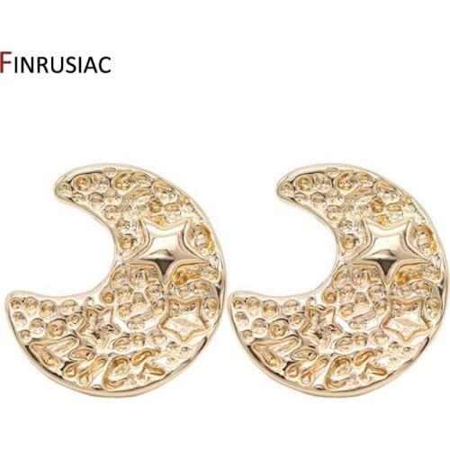 Atmospheric High Quality Moon Earring For Jewelry Making With 14K Gold Plated And 925 Silver Needle Earrings Findings Components