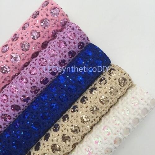 1PC 21X29CM Glitter Fabirc,Mesh Glitter Leather Sheets For Making Bows LEOsyntheticoDIY GM3148A