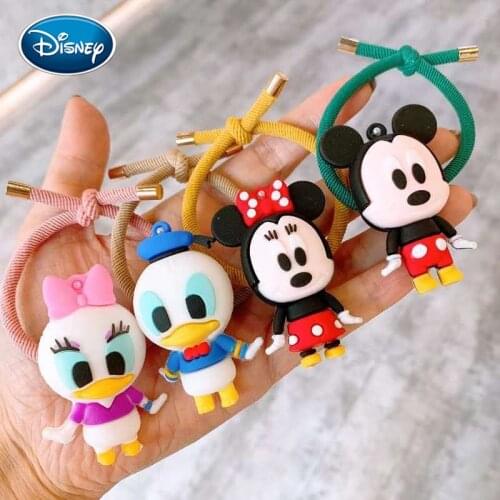 Disney 1pcs Mickey cute cartoon large hair rope ins net red girl hair ring rubber band female tie head adult headdress head rope