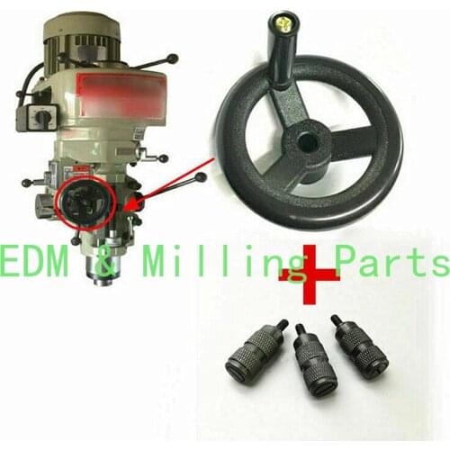 CNC Milling Machine Fine Feed Black Plastic Hand Wheel & 3X Feed Reverse Knob For Bridgeport B125+B126