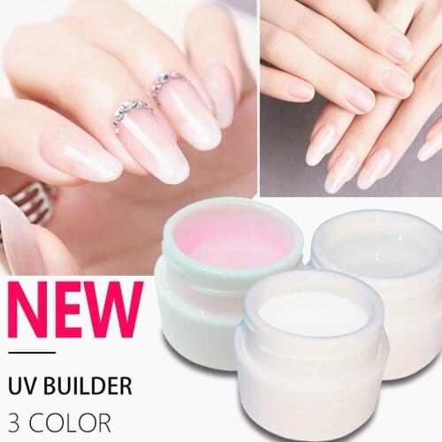 1PC Nail Extension Gel 8ml Natural Camouflage Crystal Nail Finger UV Polish Art Sticker French Manicure Clear Resin Acrylic Gel