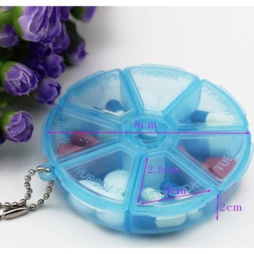 Hot Portable 7 Slot Health Pill Case Organizer Medicine Drug Round Box SN-Hot