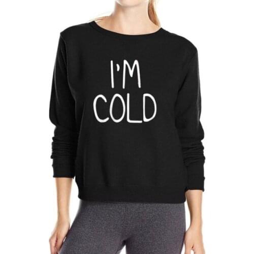 Kawaii I'M COLD Women Sweatshirt Christian Crewneck Cotton Pullover Hoodie Autumn Winnter Full Long Sleeve Shirt Drop Shipping