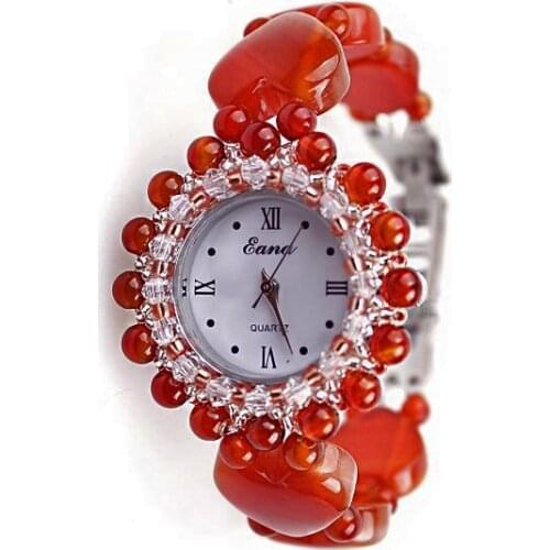 Creative Valentines Day Gift Watch Romantic Gift for Girlfriend and Wife Red agate Watch