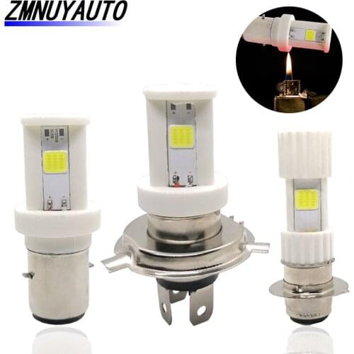 Motorcycle Headlight Bulbs H6 BA20D P15D H4 Led 3 Sides COB Moto Lights High Low Beam Motorbike Accessories Ceramic LED 12V