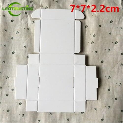 Leotrusting 50pcs 7*7*2.2cm Blank White Paper Box White Cardboard Paper Gift Packaging Box Handmade Soap X-mas Paper Box