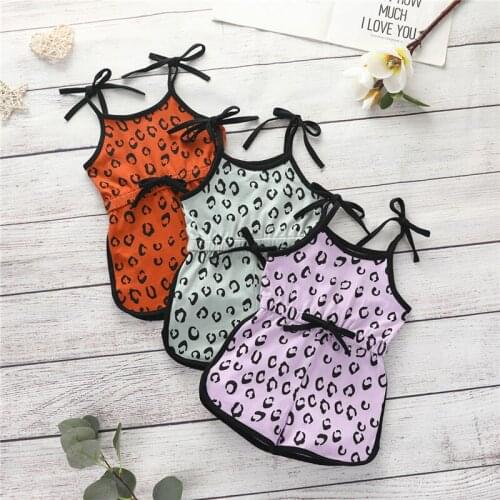 0-24M Summer Infant Baby Girls Rompers Leopard print Sleeveless Bow Overalls Fashion Jumpsuits Toddler Clothes